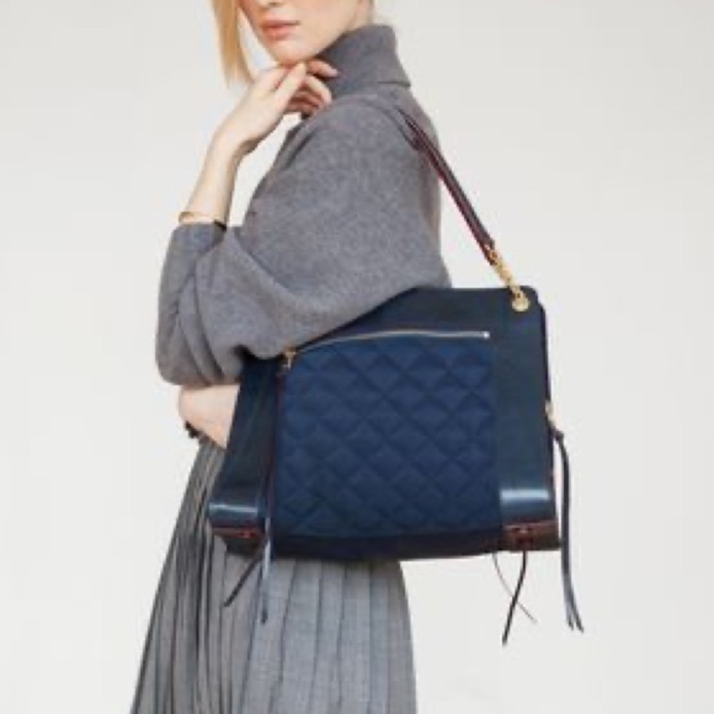MZ Wallace  Navy and Black Quilted Women's Bag Purse